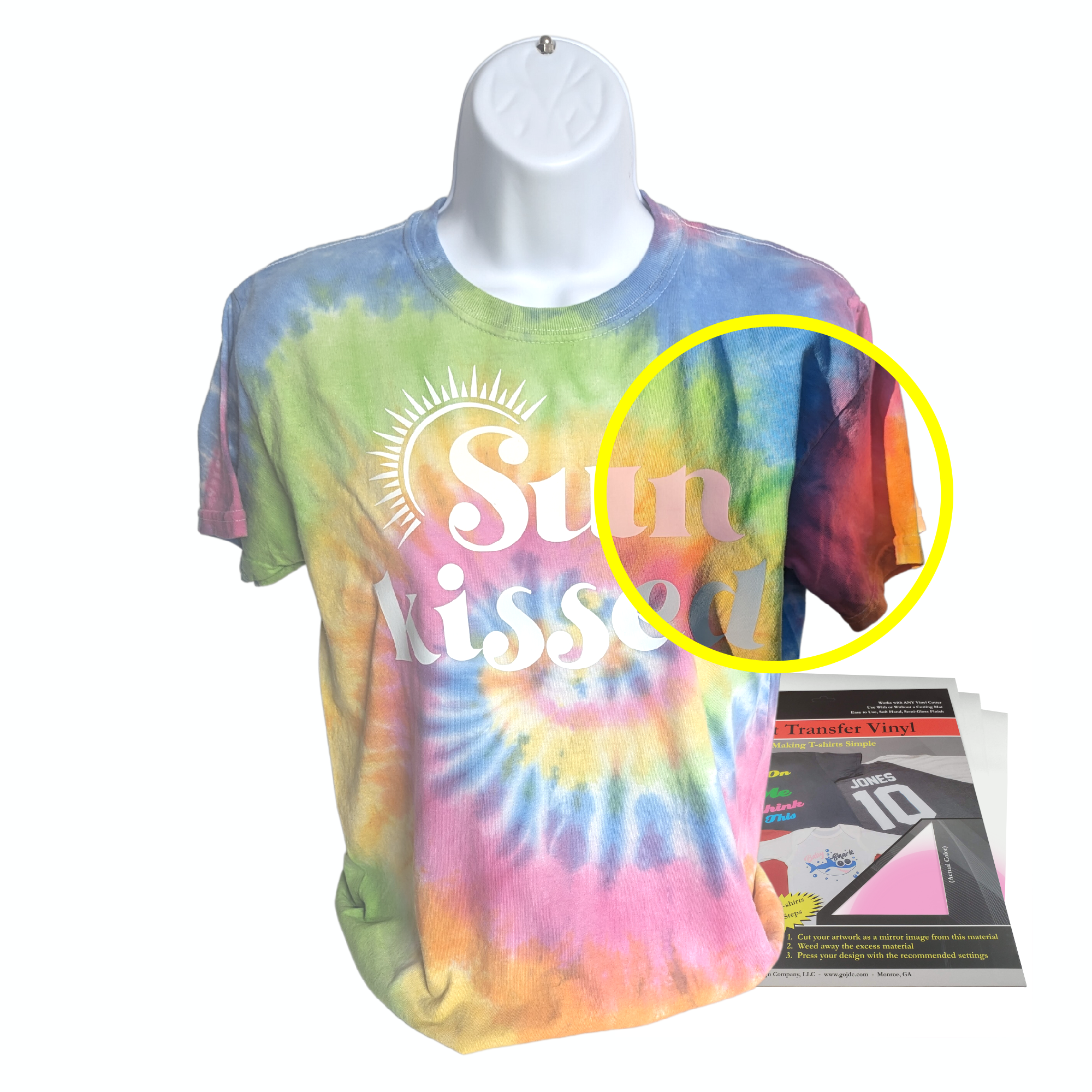 How to Make a Purple Pastel Tie Dye Tee with HTV Graphic