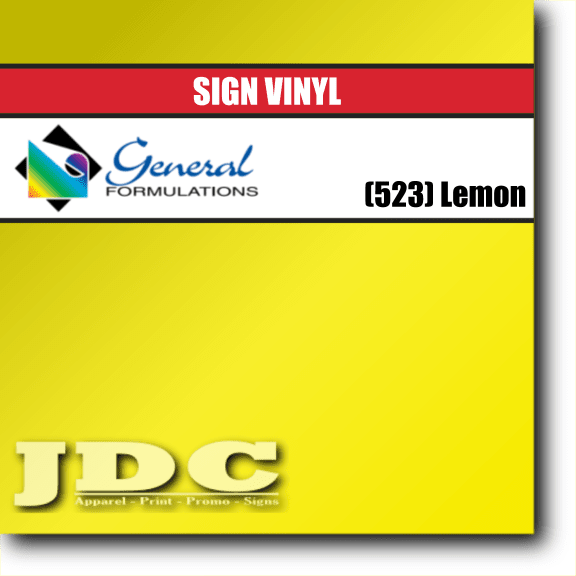 General Formulations 24" / (523) Lemon Sign Vinyl Craft Sign Vinyl | Colors Wholesale Craft Sign Vinyl Monroe GA 30656