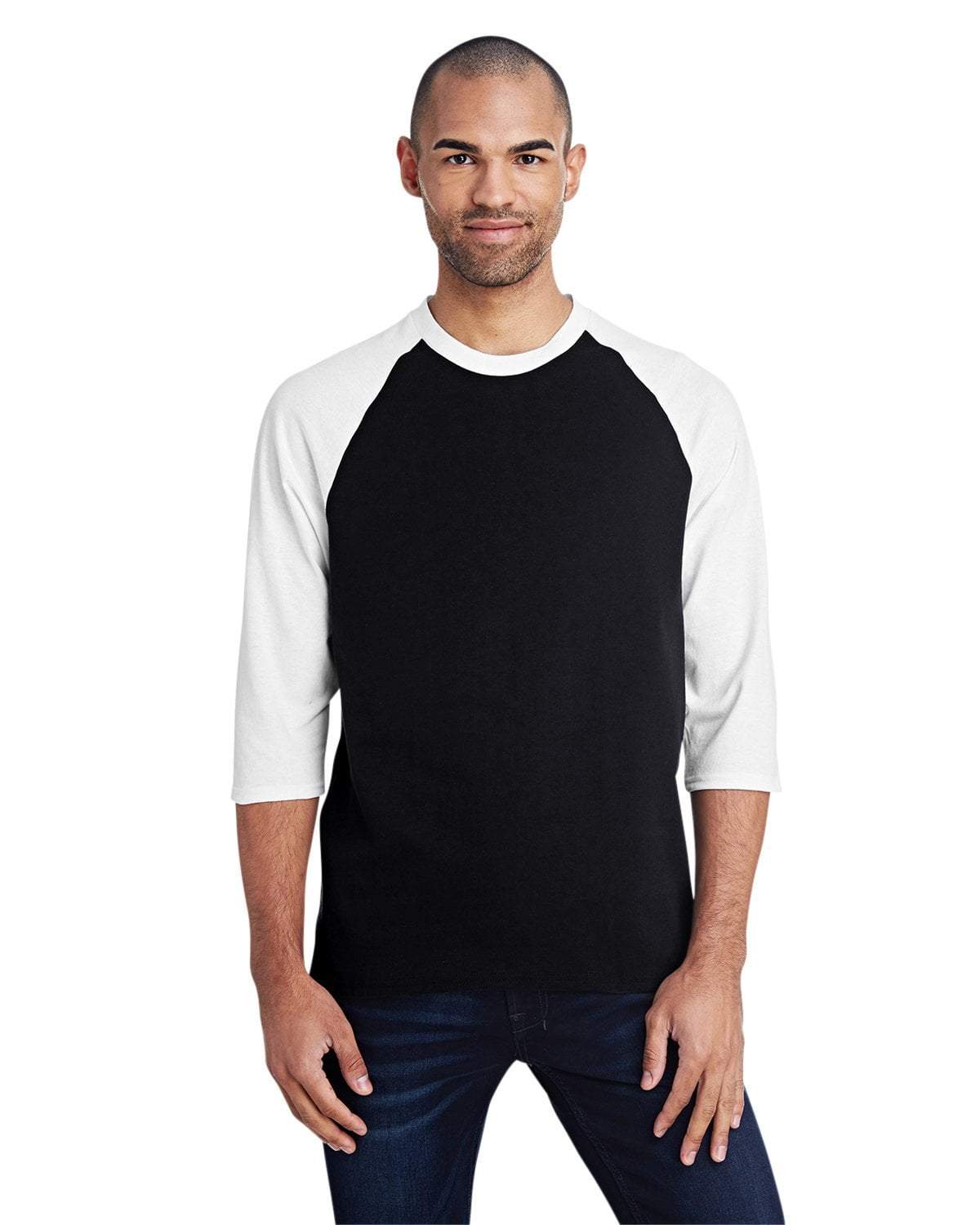 Gildan BLACK/WHITE / S Apparel Apparel | Raglan T-shirt Wholesale Craft Sign Vinyl Monroe GA 30656