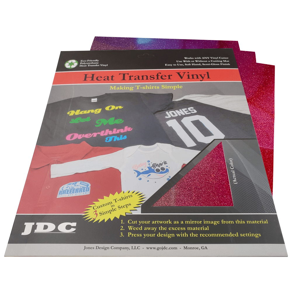 JDC (01) Red / 3- 10" x 12" Sheets HTV Craft Packs HTV | Craft Packs | Unicorn Wholesale Craft Sign Vinyl Monroe GA 30656