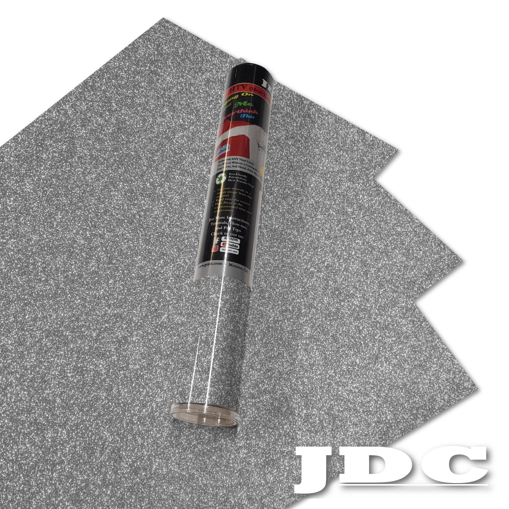 JDC (01) Silver / 3- 12" x 20" Sheets HTV Craft Packs HTV | Craft Packs | Glitter Wholesale Craft Sign Vinyl Monroe GA 30656