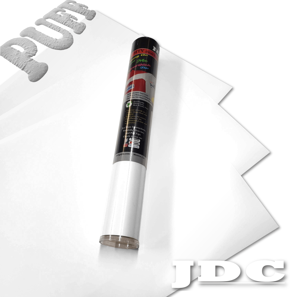 JDC (01) White / 3- 12" x 20" Sheets HTV Craft Packs HTV | Craft Packs | 3D Puff Wholesale Craft Sign Vinyl Monroe GA 30656