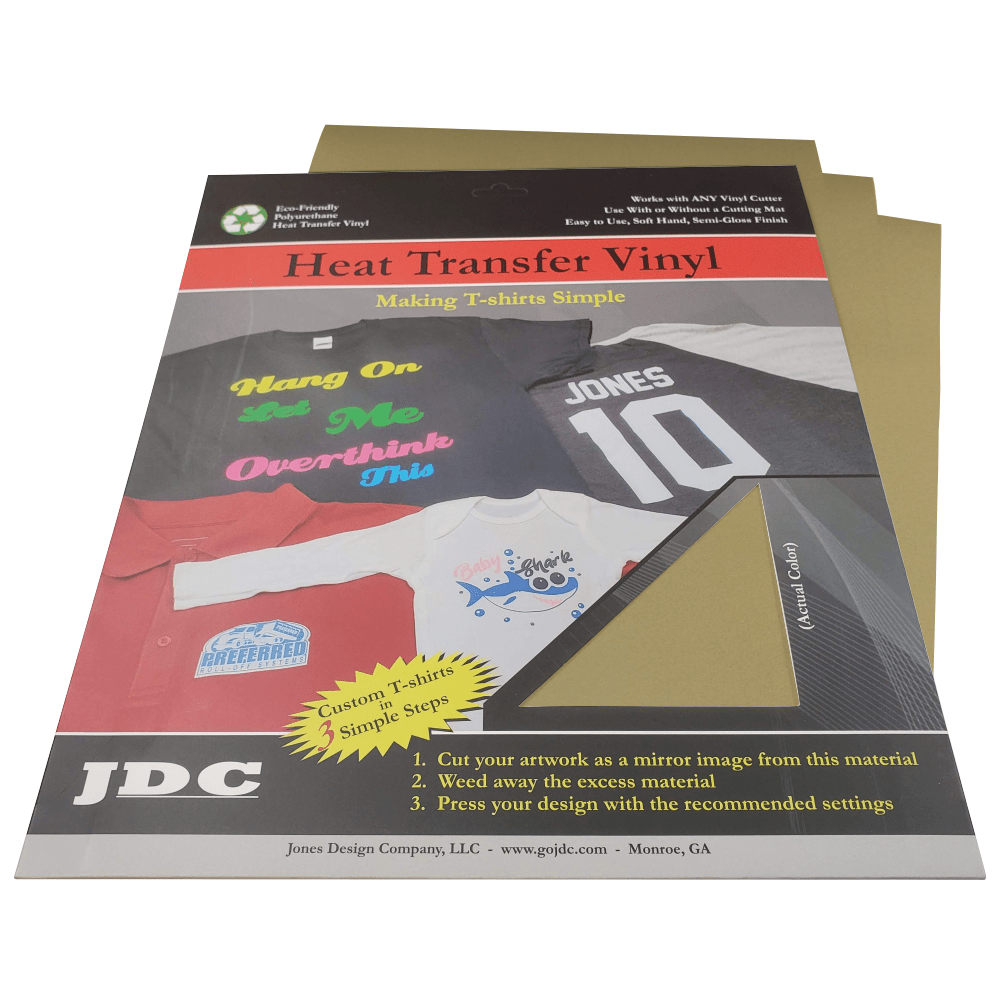 JDC (02) Gold / 3-10" x 12" Sheets HTV Craft Packs HTV | Craft Packs | Reflective Wholesale Craft Sign Vinyl Monroe GA 30656