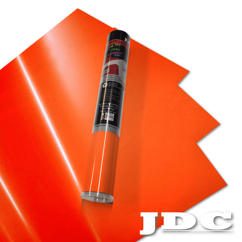 JDC (03) Neon Orange / 3- 12" x 20" Sheets HTV Craft Packs HTV | Craft Packs | Sublimation Block Wholesale Craft Sign Vinyl Monroe GA 30656