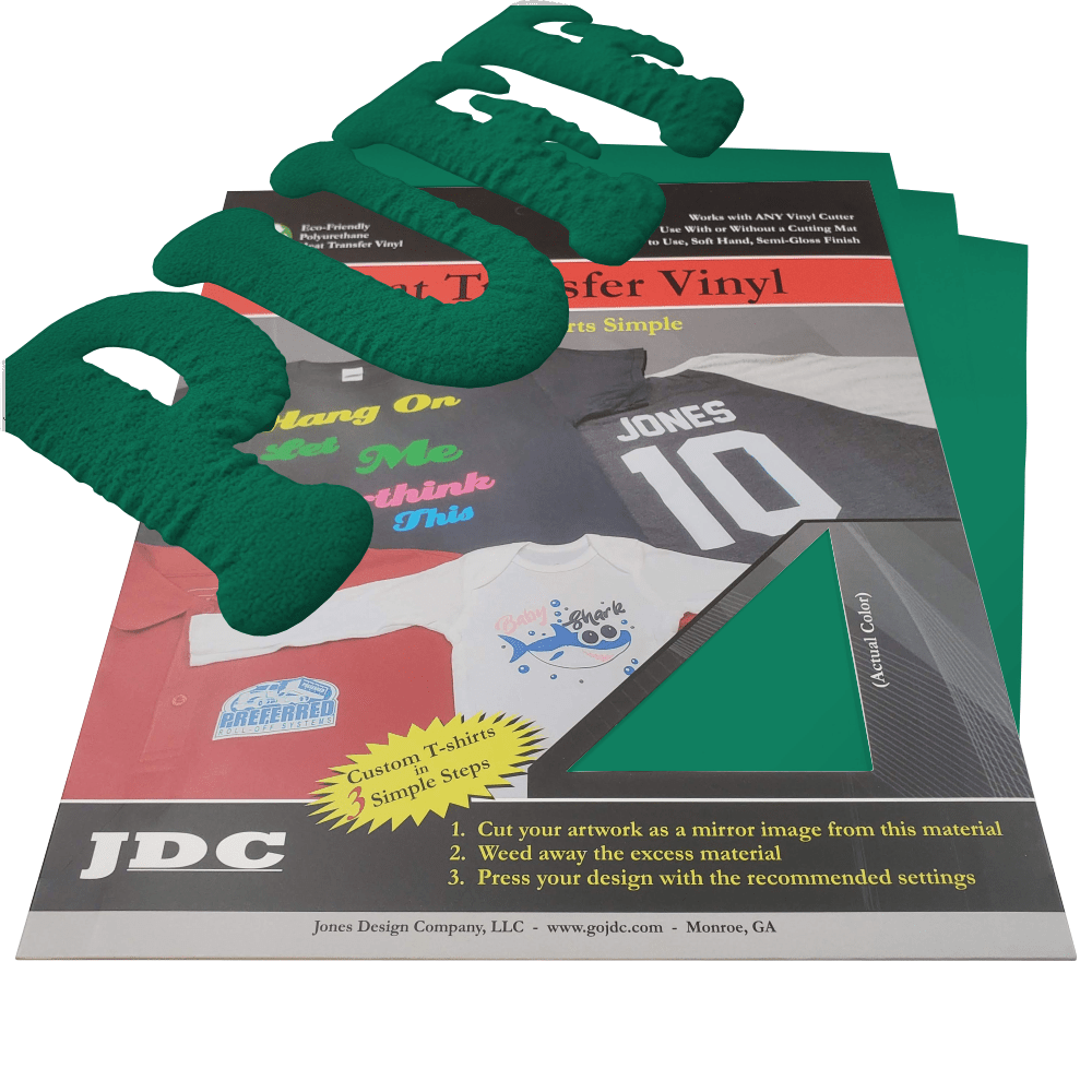JDC (04) Green / 3- 10" x 12" Sheets HTV Craft Packs HTV | Craft Packs | 3D Puff Wholesale Craft Sign Vinyl Monroe GA 30656