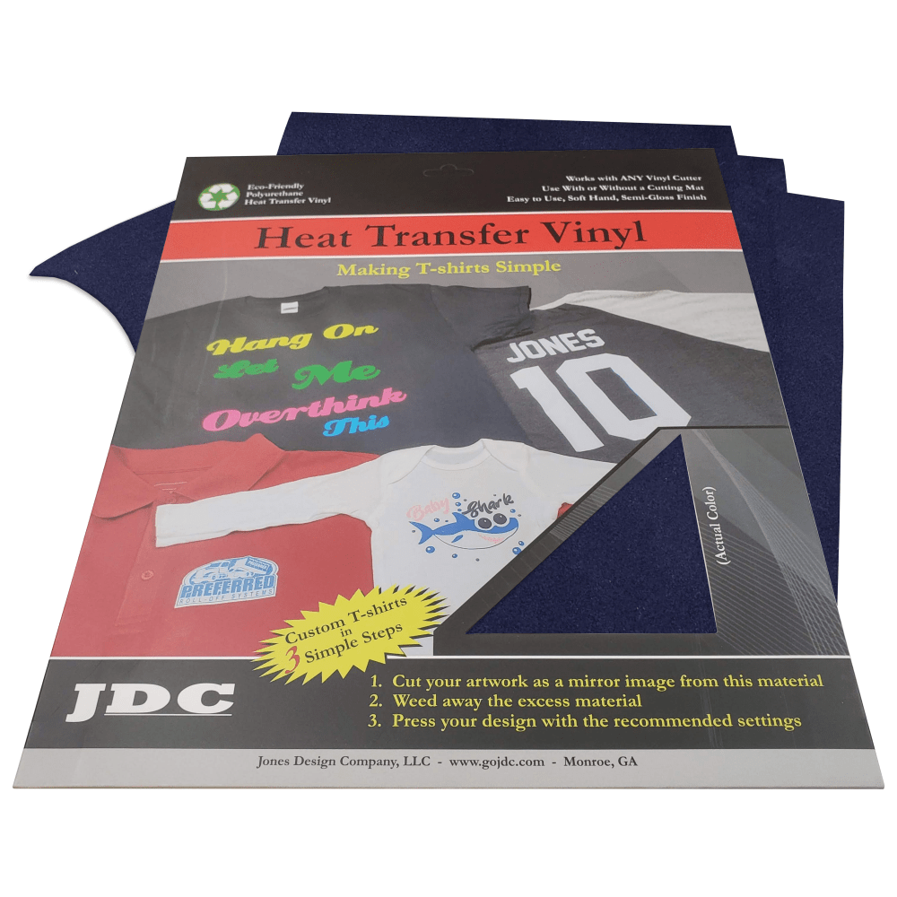 JDC (04) Navy / 3- 10" x 12" Sheets HTV Craft Packs HTV | Craft Packs | 3D Flock Wholesale Craft Sign Vinyl Monroe GA 30656