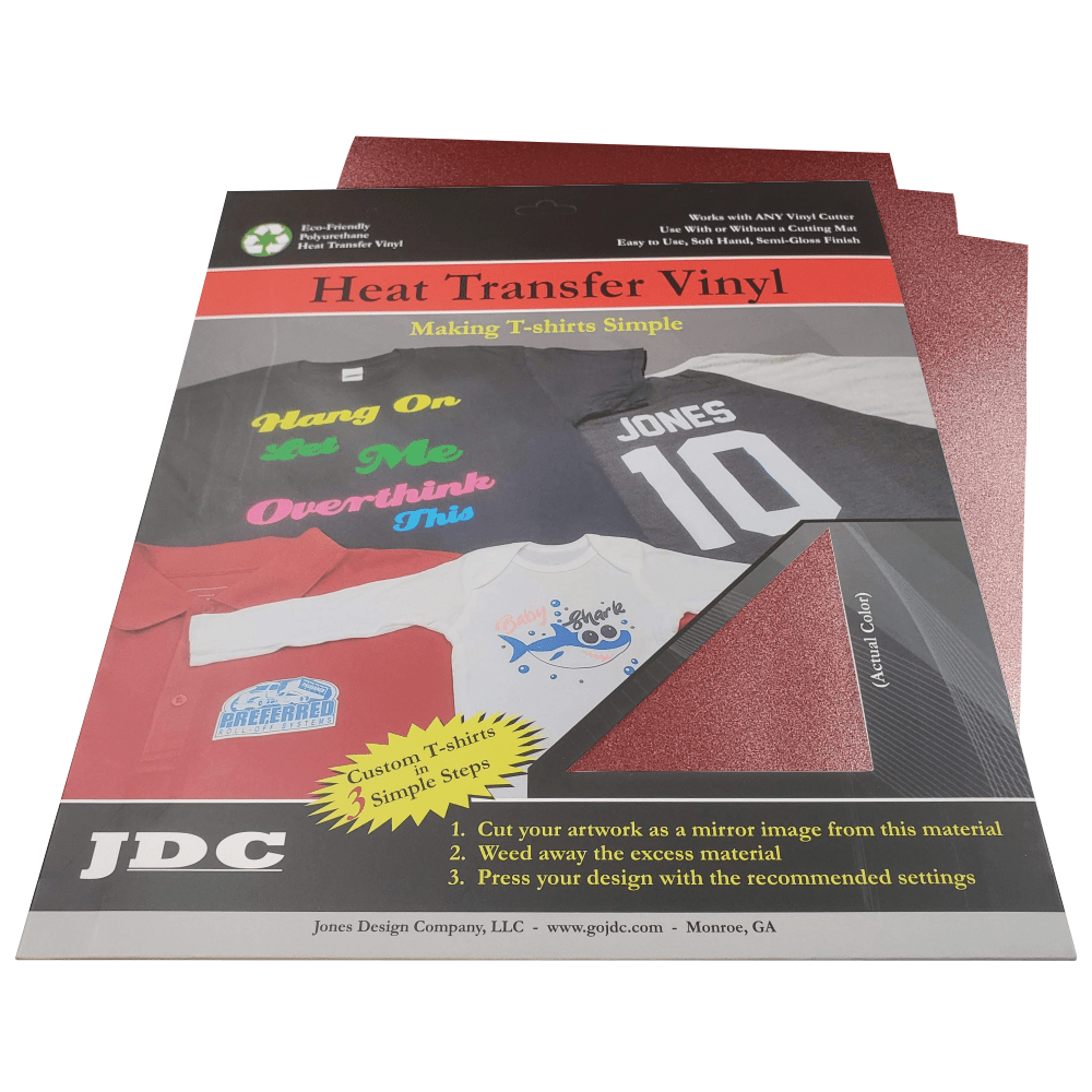 JDC (04) Red / 3- 10" x 12" Sheets HTV Craft Packs HTV | Craft Packs | Shimmer Wholesale Craft Sign Vinyl Monroe GA 30656