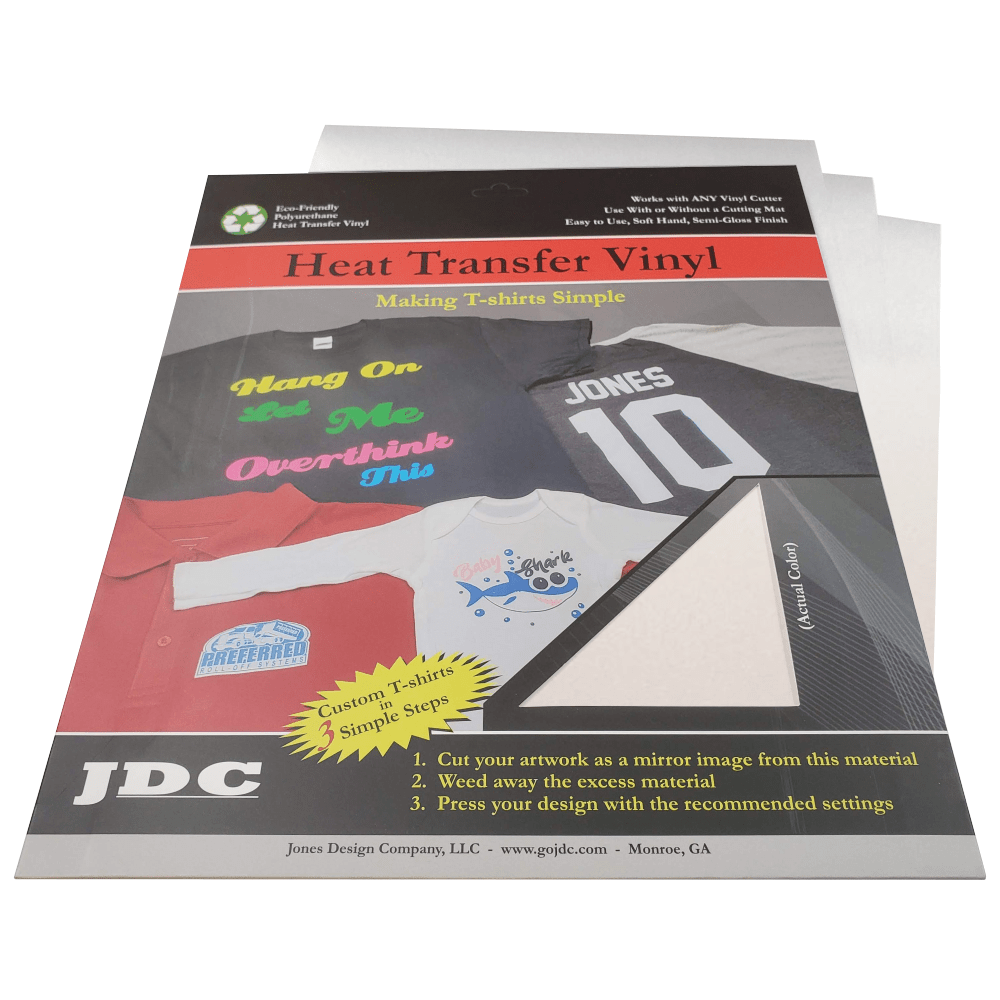 JDC (04) White / 3-10" x 12" Sheets HTV Craft Packs HTV | Craft Packs | Reflective Wholesale Craft Sign Vinyl Monroe GA 30656
