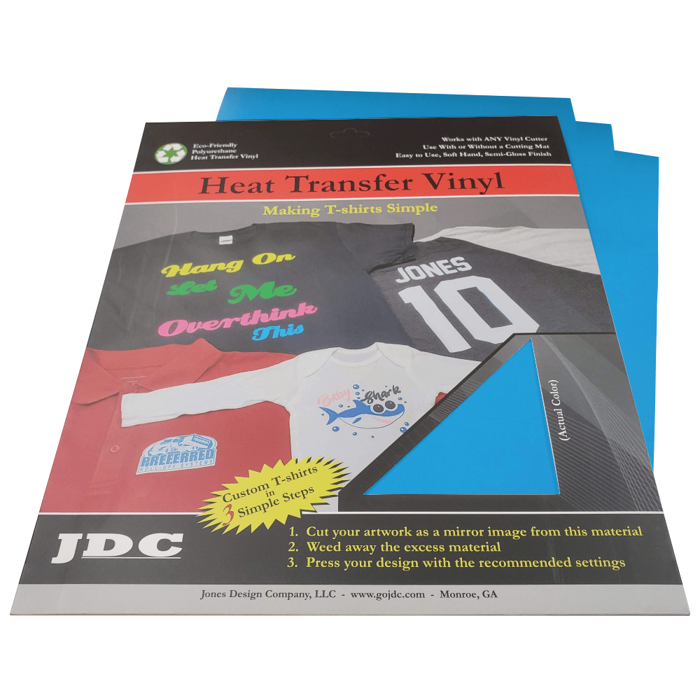JDC (06) Neon Blue / 3- 10" x 12" Sheets HTV Craft Packs HTV | Craft Packs | Sublimation Block Wholesale Craft Sign Vinyl Monroe GA 30656