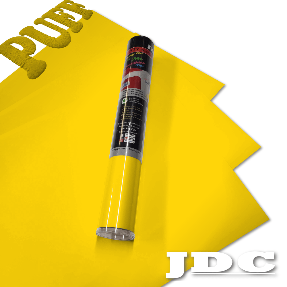 JDC (07) Yellow / 3- 12" x 20" Sheets HTV Craft Packs HTV | Craft Packs | 3D Puff Wholesale Craft Sign Vinyl Monroe GA 30656