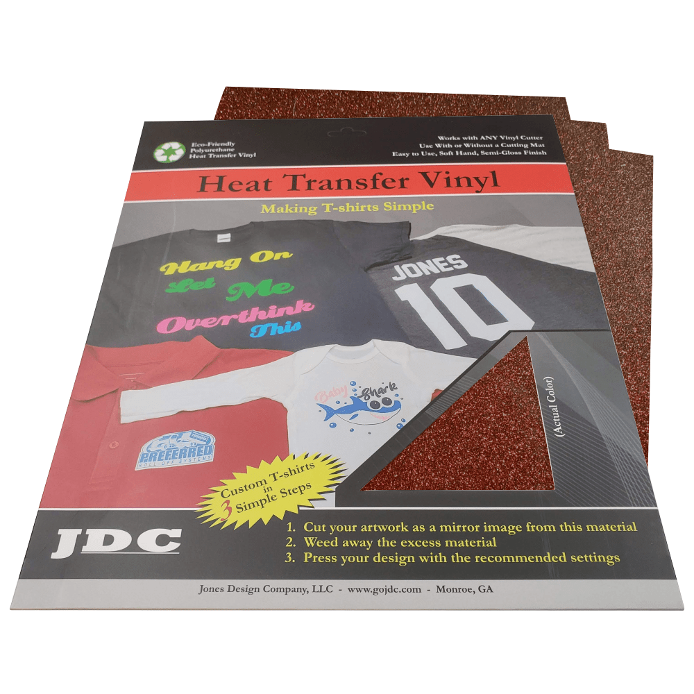 JDC (08) Maroon / 3- 10" x 12" Sheets HTV Craft Packs HTV | Craft Packs | Glitter Wholesale Craft Sign Vinyl Monroe GA 30656