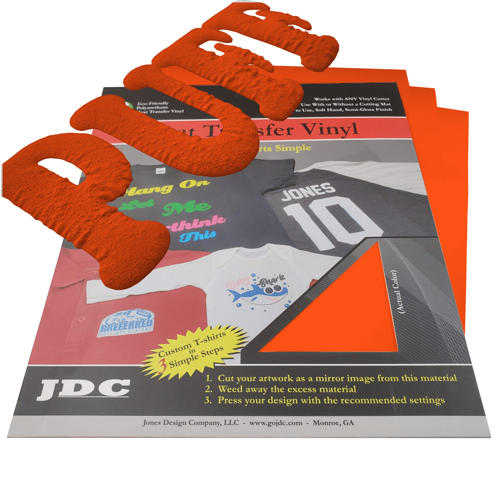 JDC (08) Orange / 3- 10" x 12" Sheets HTV Craft Packs HTV | Craft Packs | 3D Puff Wholesale Craft Sign Vinyl Monroe GA 30656