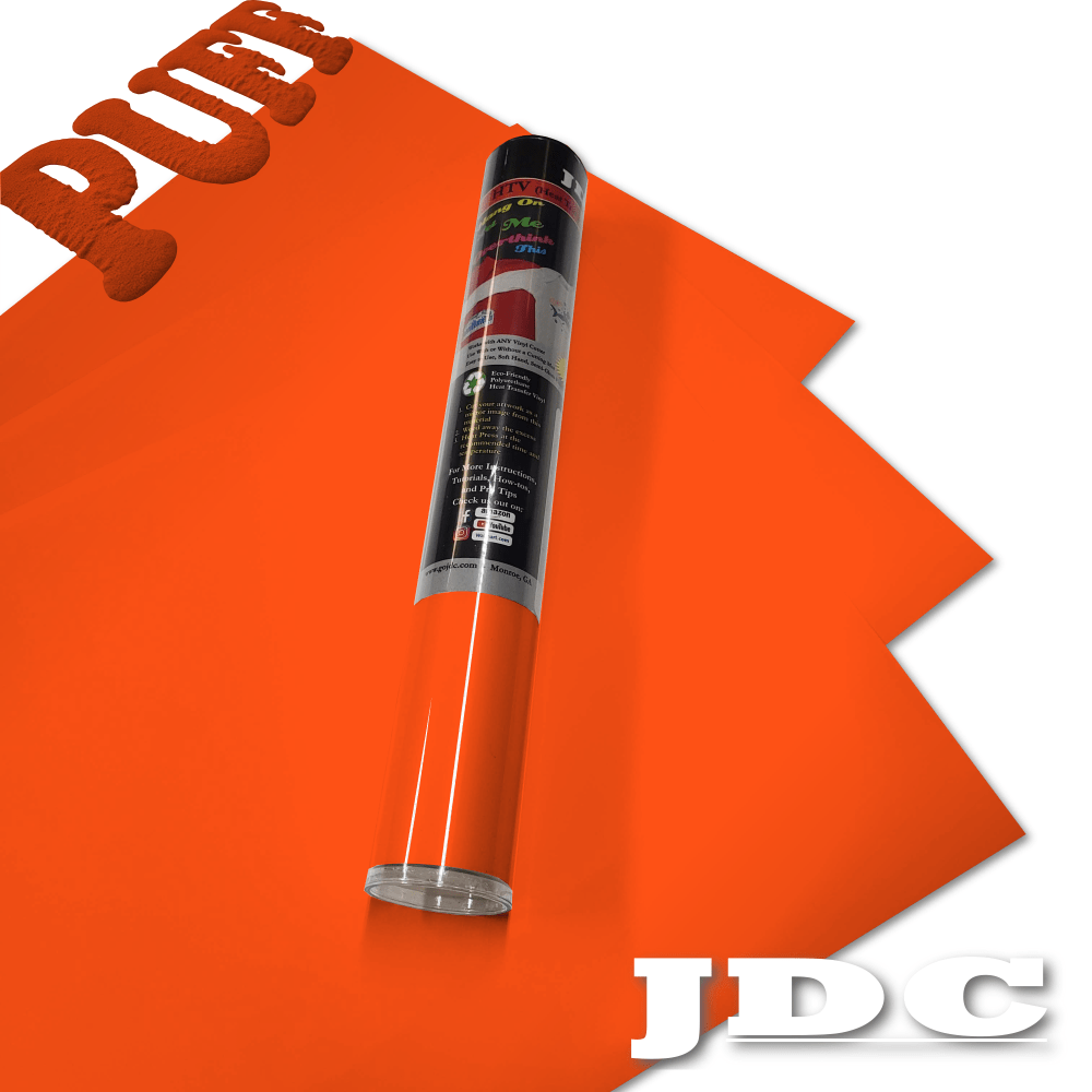 JDC (08) Orange / 3- 12" x 20" Sheets HTV Craft Packs HTV | Craft Packs | 3D Puff Wholesale Craft Sign Vinyl Monroe GA 30656
