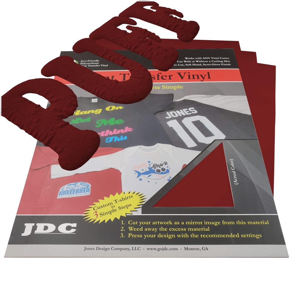 JDC (11) Burgundy / 3- 10" x 12" Sheets HTV Craft Packs HTV | Craft Packs | 3D Puff Wholesale Craft Sign Vinyl Monroe GA 30656