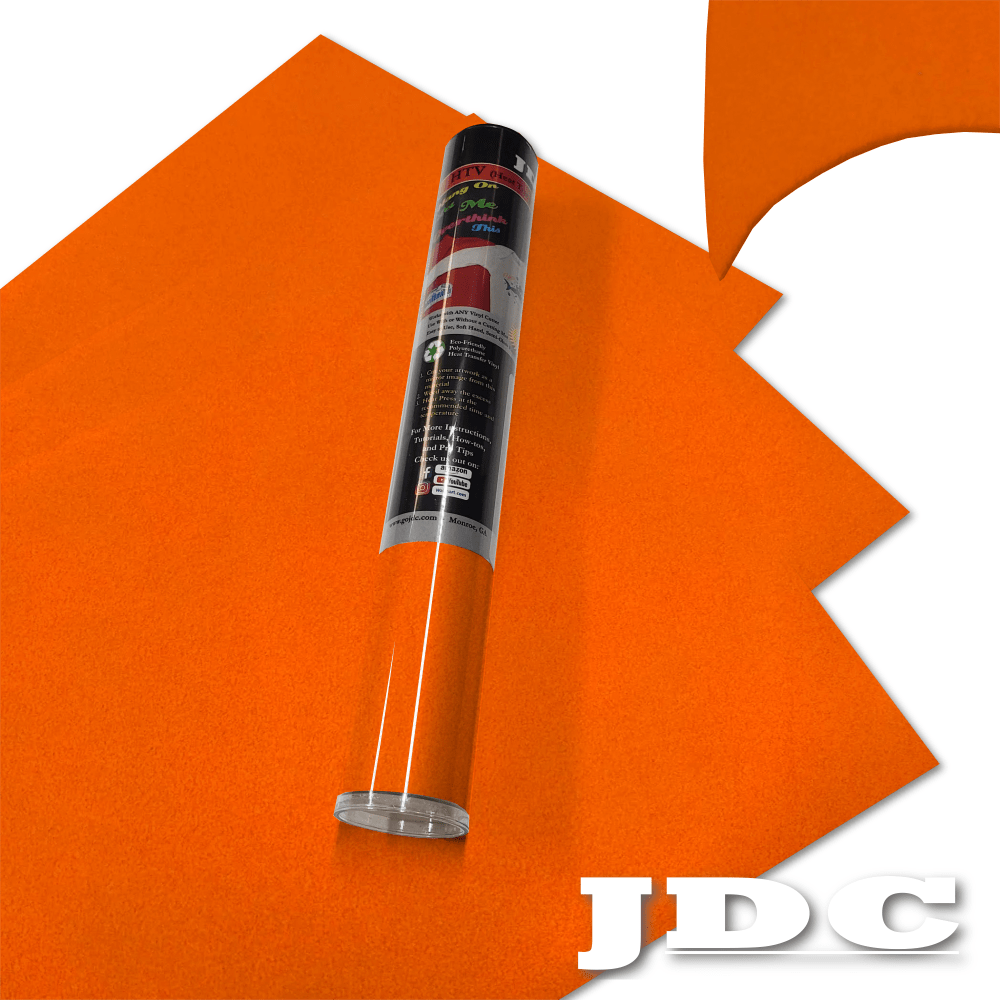 JDC (12) Orange / 3- 12" x 20" Sheets HTV Craft Packs HTV | Craft Packs | 3D Flock Wholesale Craft Sign Vinyl Monroe GA 30656