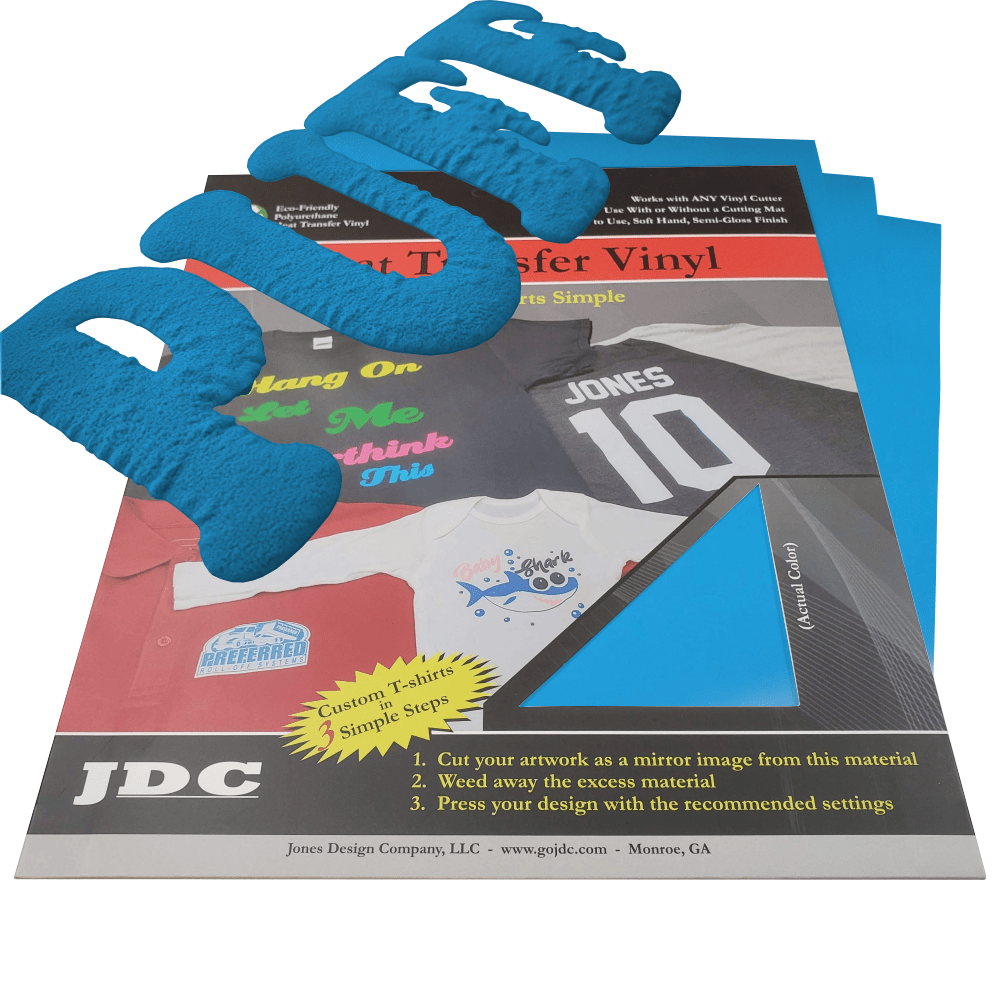 JDC (19) Neon Blue / 3- 10" x 12" Sheets HTV Craft Packs HTV | Craft Packs | 3D Puff Wholesale Craft Sign Vinyl Monroe GA 30656