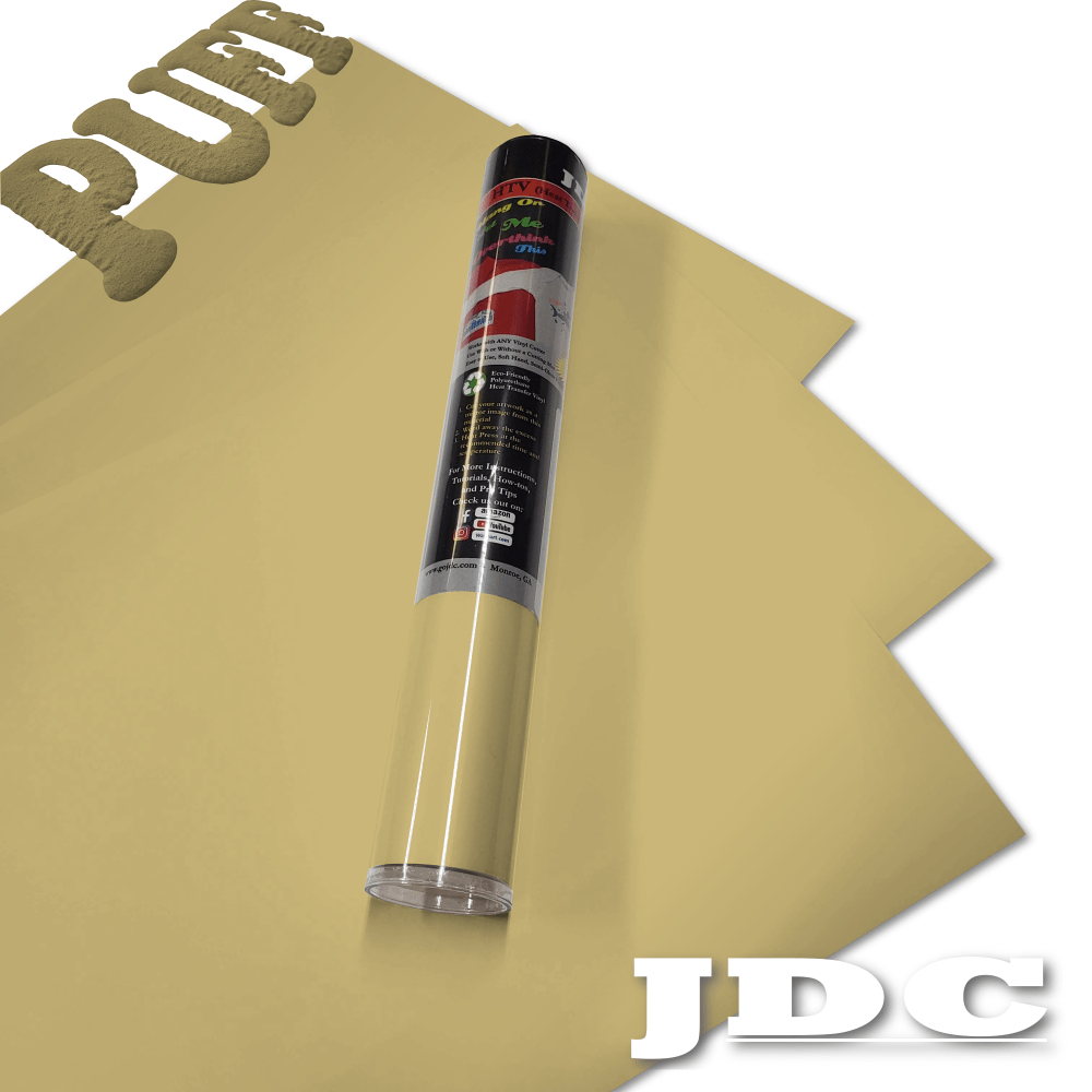 JDC (27) Gold / 3- 12" x 20" Sheets HTV Craft Packs HTV | Craft Packs | 3D Puff Wholesale Craft Sign Vinyl Monroe GA 30656