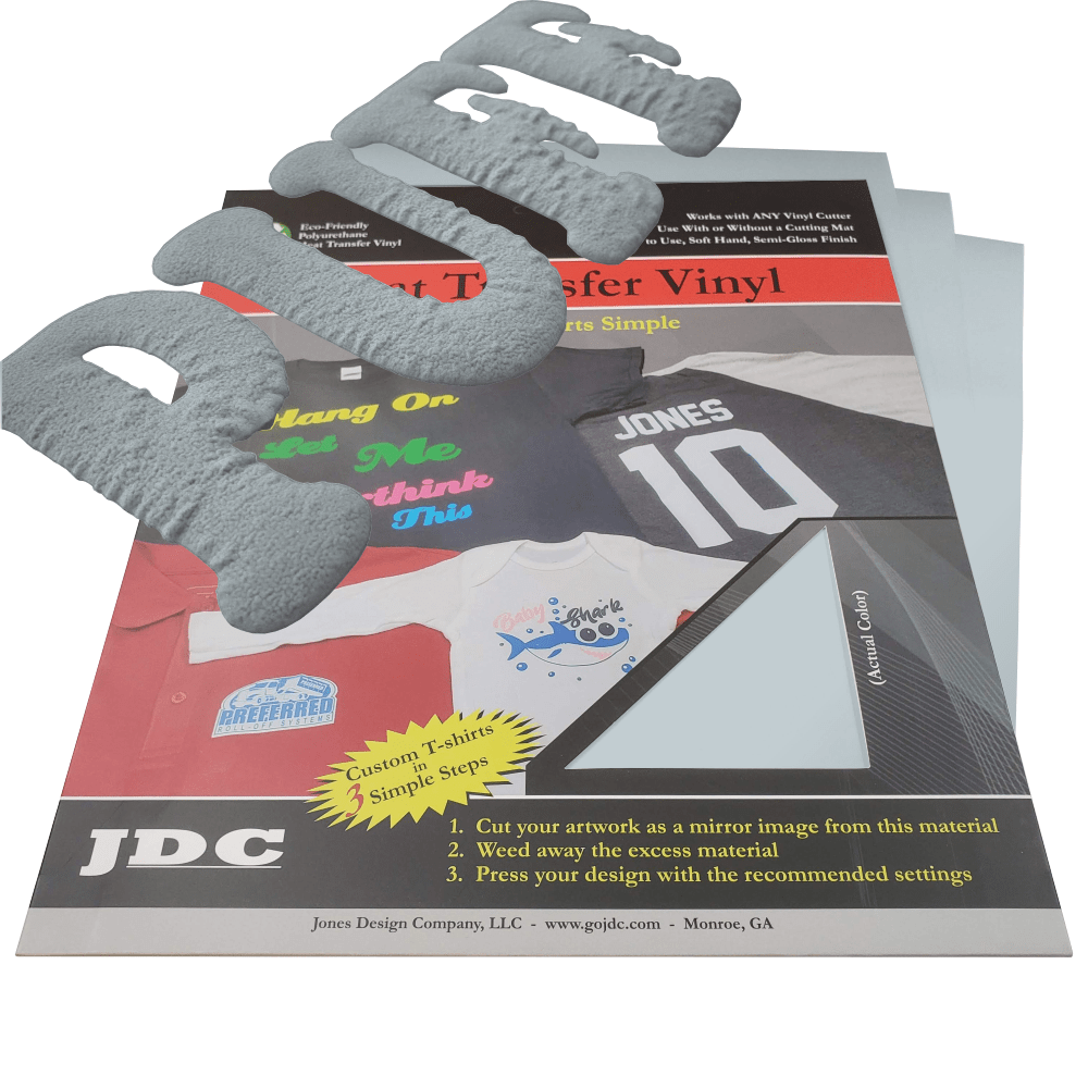 JDC (28) Silver / 3- 10" x 12" Sheets HTV Craft Packs HTV | Craft Packs | 3D Puff Wholesale Craft Sign Vinyl Monroe GA 30656