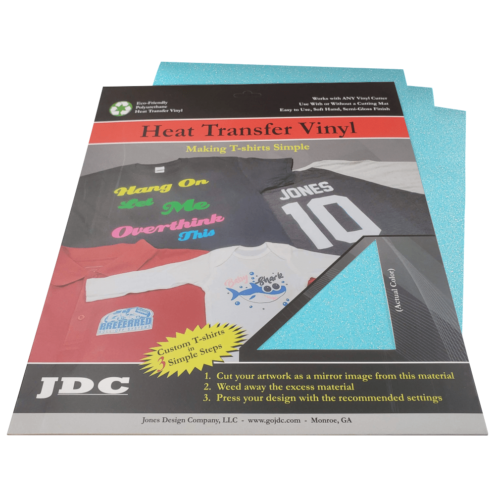 JDC (48) Light Blue / 3- 10" x 12" Sheets HTV Craft Packs HTV | Craft Packs | Glitter Wholesale Craft Sign Vinyl Monroe GA 30656