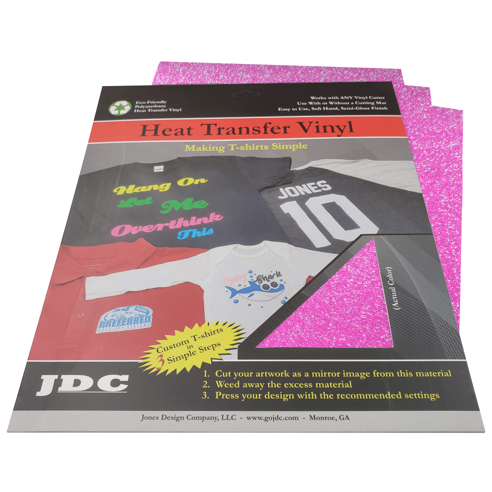JDC (75) Bubblegum / 3- 10" x 12" Sheets HTV Craft Packs HTV | Craft Packs | Glitter Wholesale Craft Sign Vinyl Monroe GA 30656