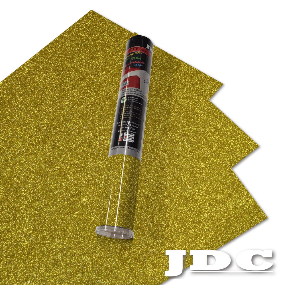 JDC, LLC (11) Gold / 3- 12" x 20" Sheets HTV Craft Packs HTV | Craft Packs | Glitter Wholesale Craft Sign Vinyl Monroe GA 30656