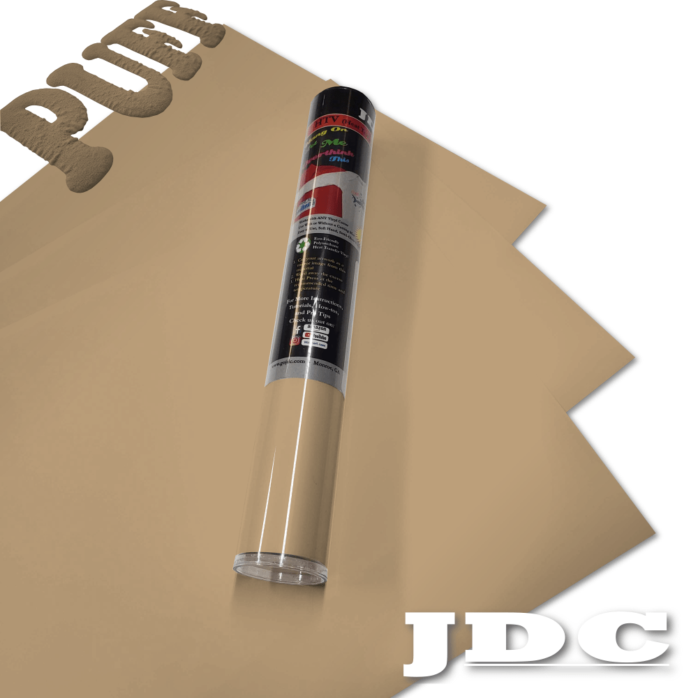 JDC, LLC (13) Camel / 3- 12" x 20" Sheets HTV Craft Packs HTV | Craft Packs | 3D Puff Wholesale Craft Sign Vinyl Monroe GA 30656