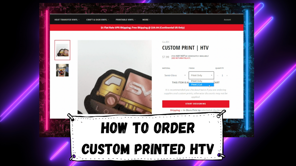 Ordering Custom Printed HTV Transfers Online