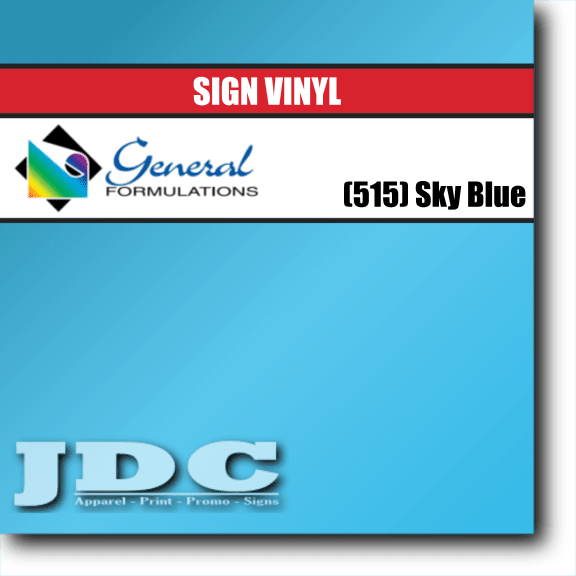 General Formulations (515) Sky Blue Sign Vinyl Craft and Sign Vinyl | GF CC500 | 24 in. x 1 ft. Wholesale Craft Sign Vinyl Monroe GA 30656