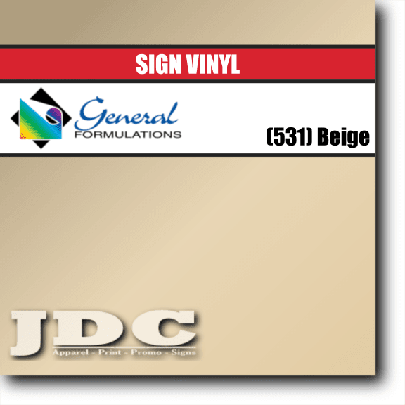 General Formulations 24" / (531) Beige Sign Vinyl Craft Sign Vinyl | Colors Wholesale Craft Sign Vinyl Monroe GA 30656