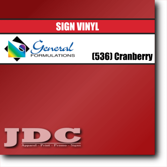 General Formulations 24" / (536) Cranberry Sign Vinyl Craft Sign Vinyl | Colors Wholesale Craft Sign Vinyl Monroe GA 30656