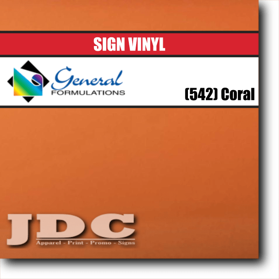 General Formulations 24" / (542) Coral Sign Vinyl Craft Sign Vinyl | Colors Wholesale Craft Sign Vinyl Monroe GA 30656