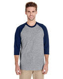 Gildan SPORT GREY/ NAVY / S Apparel Apparel | Raglan T-shirt Wholesale Craft Sign Vinyl Monroe GA 30656