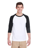 Gildan WHITE/BLACK / S Apparel Apparel | Raglan T-shirt Wholesale Craft Sign Vinyl Monroe GA 30656