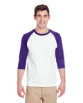 Gildan WHITE/PURPLE / S Apparel Apparel | Raglan T-shirt Wholesale Craft Sign Vinyl Monroe GA 30656