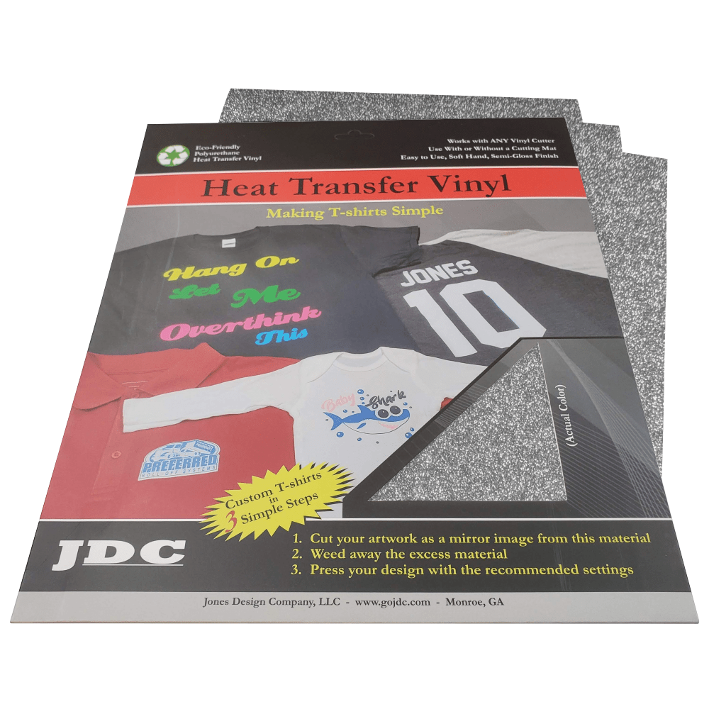 JDC (01) Silver / 3- 10" x 12" Sheets HTV Craft Packs HTV | Craft Packs | Glitter Wholesale Craft Sign Vinyl Monroe GA 30656