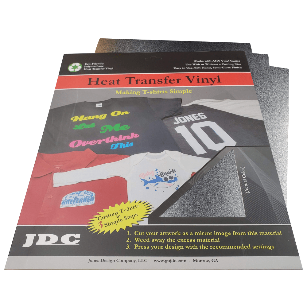 JDC (02) Black / 3- 10" x 12" Sheets HTV Craft Packs HTV | Craft Packs | Shimmer Wholesale Craft Sign Vinyl Monroe GA 30656