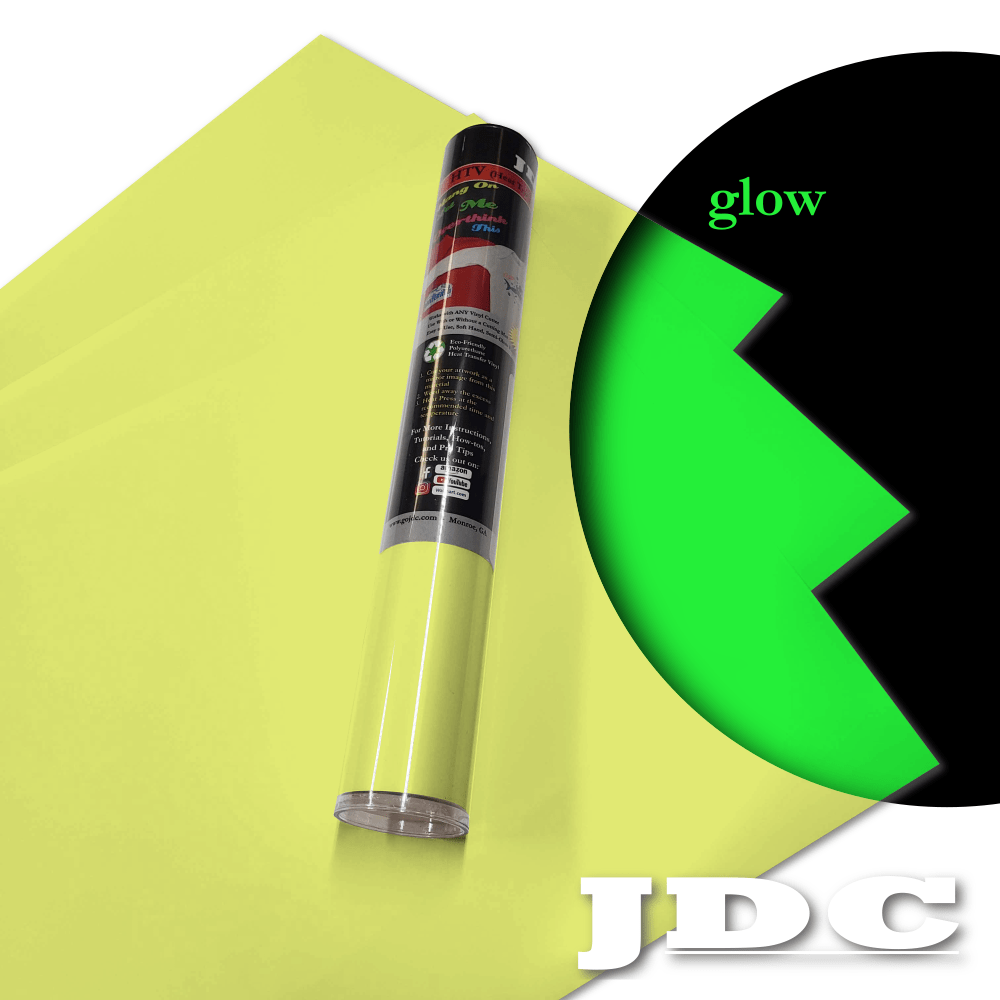 JDC (02) Glow Yellow / 3- 12" x 20" Sheets HTV Craft Packs HTV | Craft Packs | Glow in the Dark Wholesale Craft Sign Vinyl Monroe GA 30656