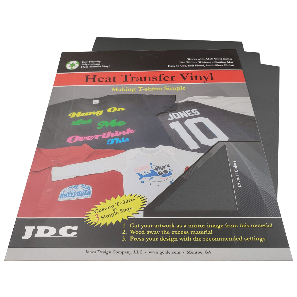 JDC (03) Black / 3-10" x 12" Sheets HTV Craft Packs HTV | Craft Packs | Reflective Wholesale Craft Sign Vinyl Monroe GA 30656