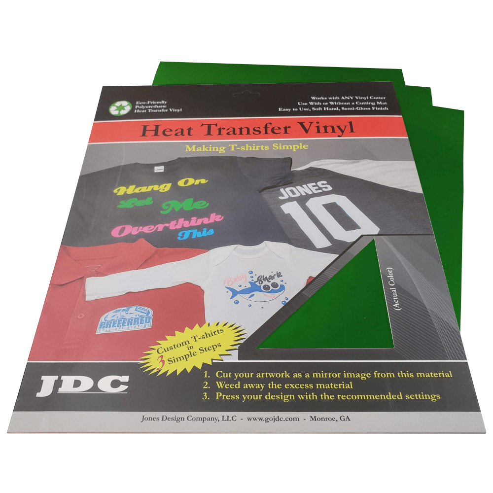 JDC (03) Green / 3- 10" x 12" Sheets HTV Craft Packs HTV | Craft Packs | Metallic Wholesale Craft Sign Vinyl Monroe GA 30656