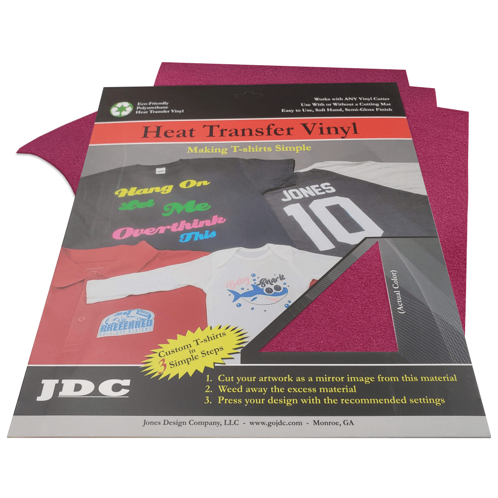 JDC (03) Pink / 3- 10" x 12" Sheets HTV Craft Packs HTV | Craft Packs | 3D Flock Wholesale Craft Sign Vinyl Monroe GA 30656