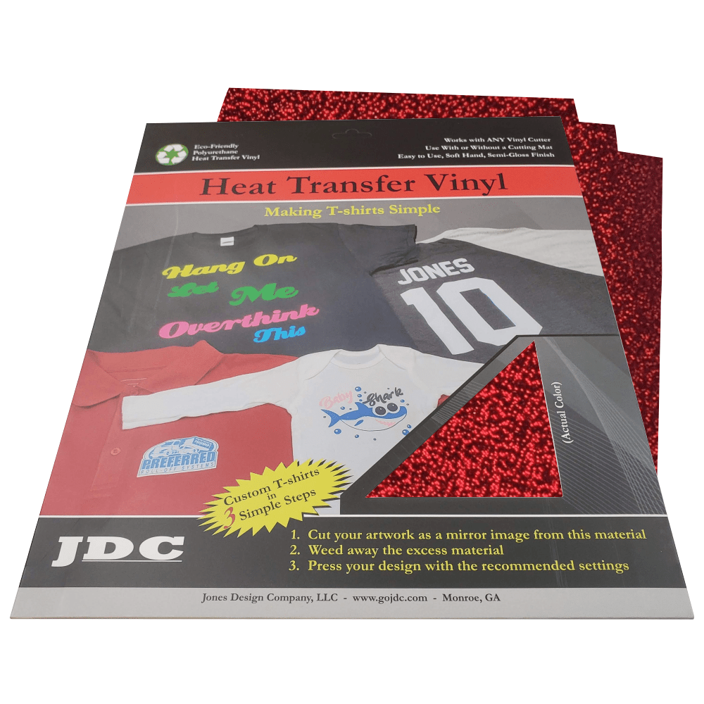JDC (03) Red / 3- 10" x 12" Sheets HTV Craft Packs HTV | Craft Packs | Holographic Wholesale Craft Sign Vinyl Monroe GA 30656