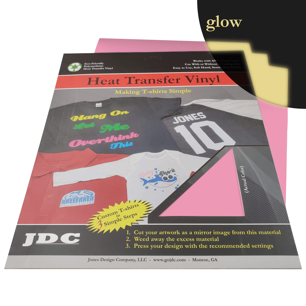 JDC (04) Glow Pink / 3- 10" x 12" Sheets HTV Craft Packs HTV | Craft Packs | Glow in the Dark Wholesale Craft Sign Vinyl Monroe GA 30656