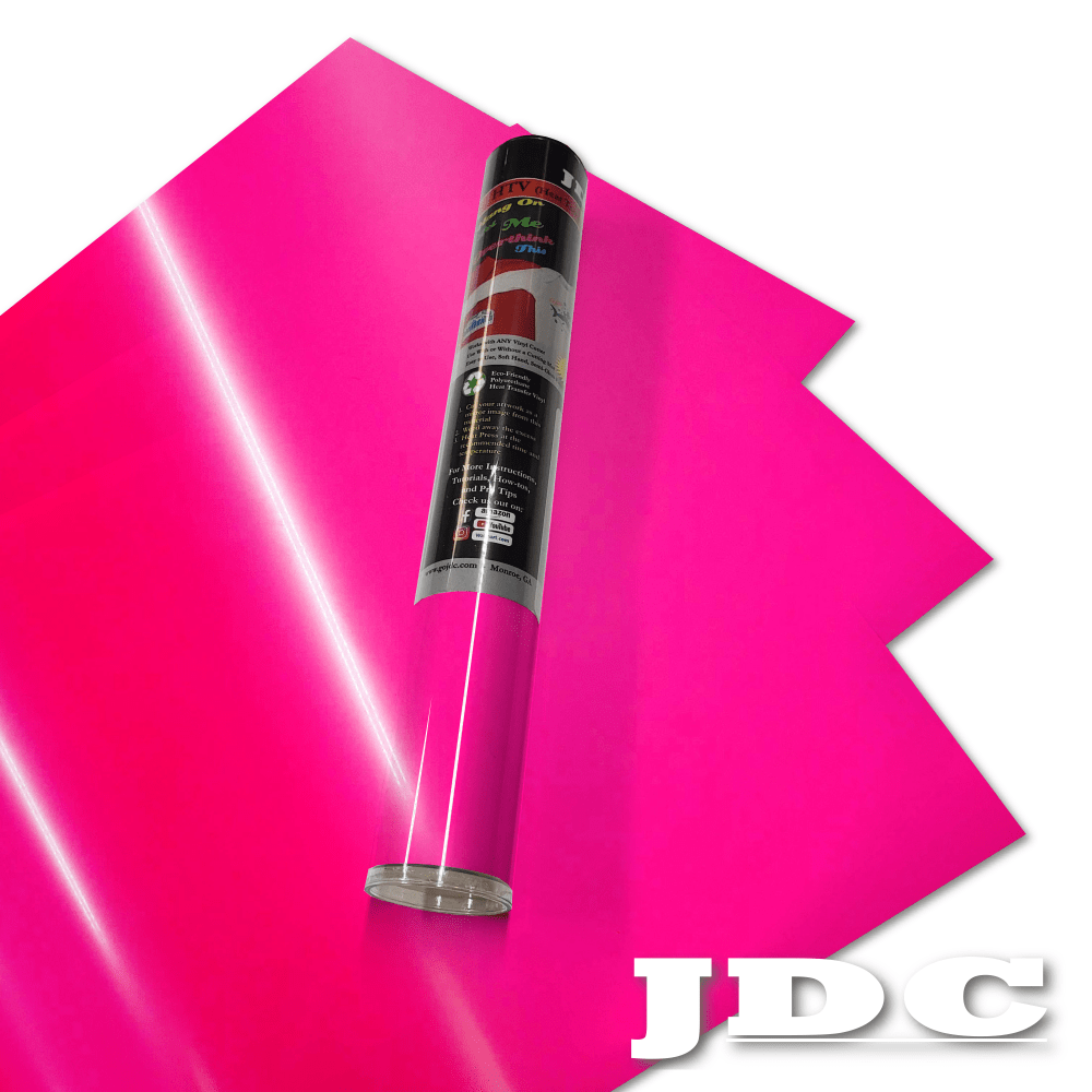 JDC (04) Neon Pink / 3- 12" x 20" Sheets HTV Craft Packs HTV | Craft Packs | Sublimation Block Wholesale Craft Sign Vinyl Monroe GA 30656