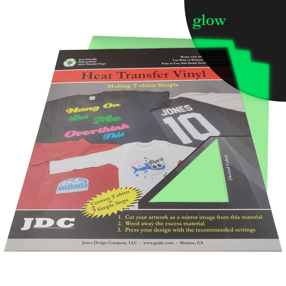 JDC (05) Glow Green / 3- 10" x 12" Sheets HTV Craft Packs HTV | Craft Packs | Glow in the Dark Wholesale Craft Sign Vinyl Monroe GA 30656