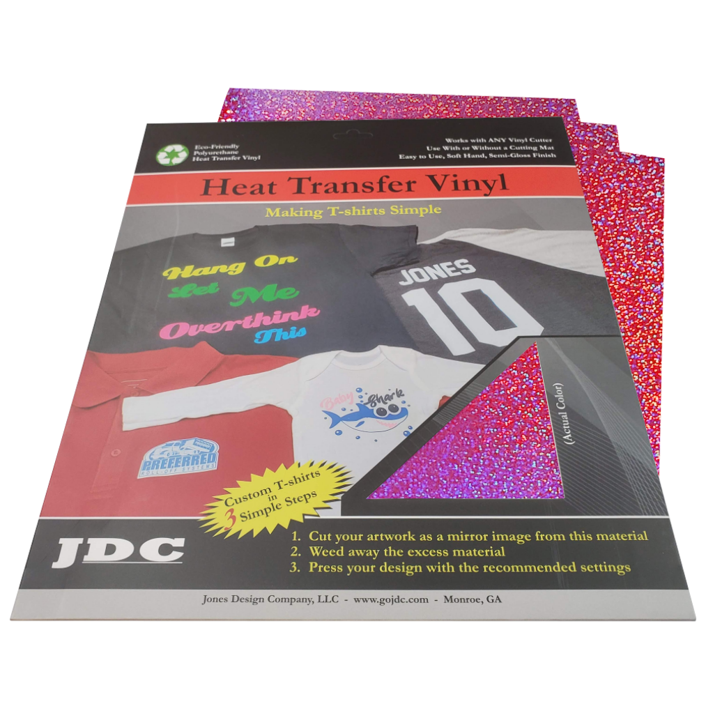 JDC (06) Pink / 3- 10" x 12" Sheets HTV Craft Packs HTV | Craft Packs | Holographic Wholesale Craft Sign Vinyl Monroe GA 30656