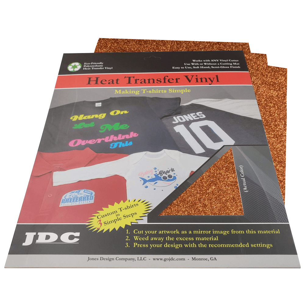 JDC (07) Copper / 3- 10" x 12" Sheets HTV Craft Packs HTV | Craft Packs | Glitter Wholesale Craft Sign Vinyl Monroe GA 30656