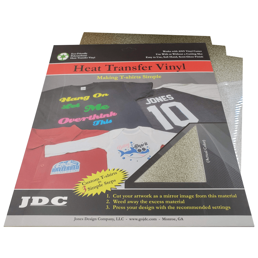 JDC (08) Gold / 3- 10" x 12" Sheets HTV Craft Packs HTV | Craft Packs | Shimmer Wholesale Craft Sign Vinyl Monroe GA 30656