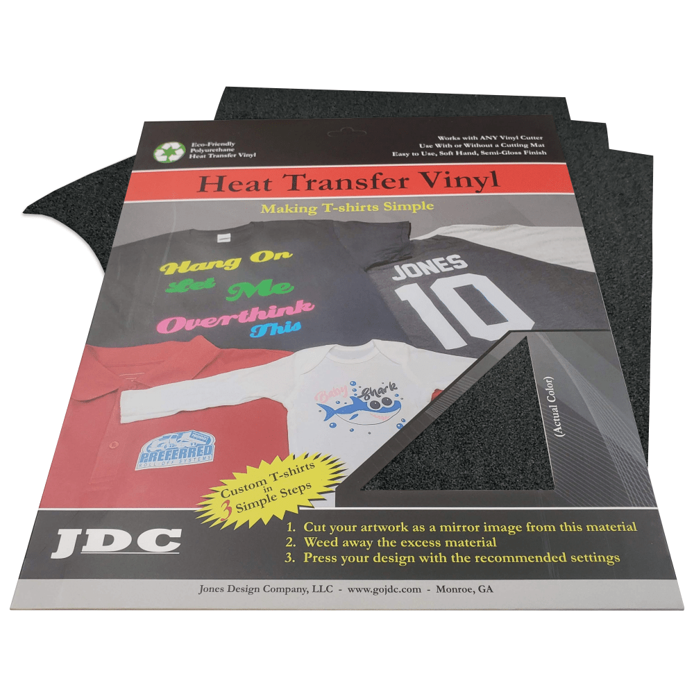 JDC (10) Black / 3- 10" x 12" Sheets HTV Craft Packs HTV | Craft Packs | 3D Flock Wholesale Craft Sign Vinyl Monroe GA 30656