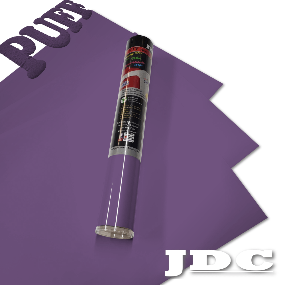 JDC (12) Purple / 3- 12" x 20" Sheets HTV Craft Packs HTV | Craft Packs | 3D Puff Wholesale Craft Sign Vinyl Monroe GA 30656
