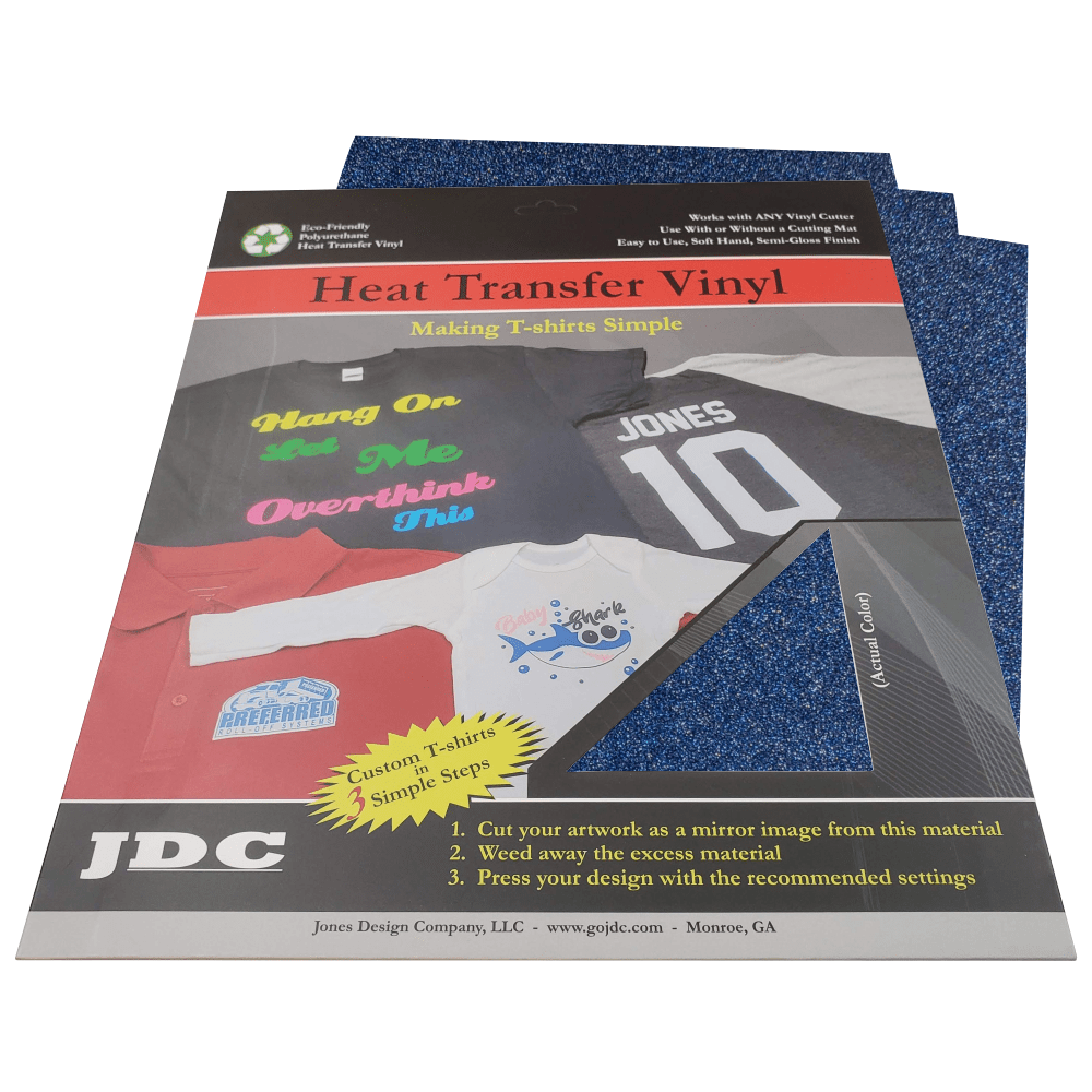 JDC (13) Blue / 3- 10" x 12" Sheets HTV Craft Packs HTV | Craft Packs | Glitter Wholesale Craft Sign Vinyl Monroe GA 30656